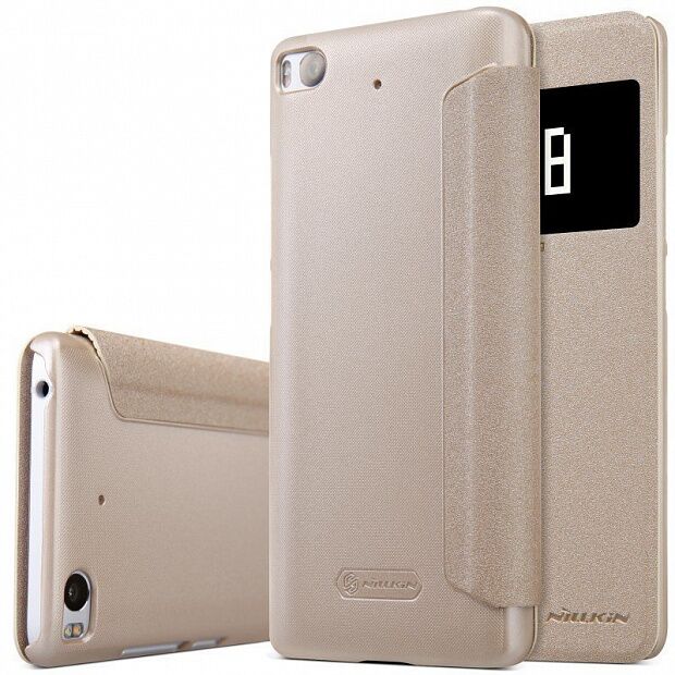 Чехол для Xiaomi Mi 5S Nillkin Sparkle Leather Case (Gold/Золотой) 