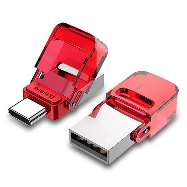 USB флеш-накопитель Baseus Red-Hat Type-C USB Flash Disk Tarnish Body  Cover 32GB (Red/Красный) : отзывы и обзоры 