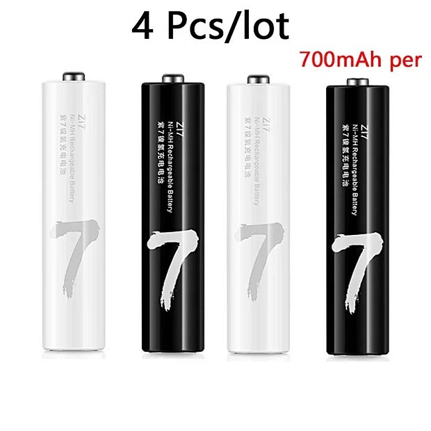 Аккумуляторные батарейки Xiaomi ZI7 Ni-MH AAA 4 pcs (White/Black)(Белый/Черный) : отзывы и обзоры - 2