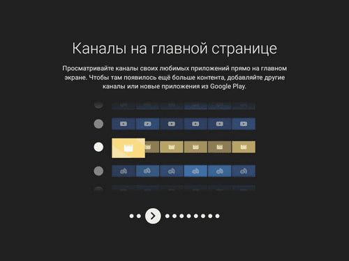 Слайды для знакомства с функциями телевизора Xiaomi Слайдовое меню телевизора Сяоми для ознакомления с функциями